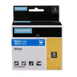 Dymo 1805417 Rhino - páska 19mm x 5,5m biely tlač / modrý podklad vinyl kompatibilný
