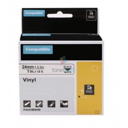 Dymo 1805430 Rhino - páska 24mm x 5,5m čierny tlač / biely podklad vinyl kompatibilný