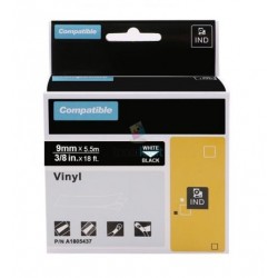 Dymo 1805437 Rhino - páska 9mm x 5,5m biely tlač / čierny podklad vinyl kompatibilný