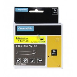 Dymo 1734525 Rhino (S0773850) - páska 24mm x 3,5m čierny tlač / žltý podklad nylon flexi kompatibilný