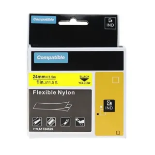 Dymo 1734525 Rhino (S0773850) - páska 24mm x 3,5m černý tisk/žlutý podklad nylon flexible