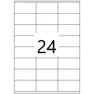 Etikety - štítky samolepící A4, 70x37 mm, 24ks/arch, 600 štítků, bílé